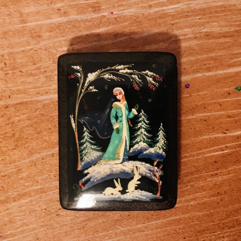 Vintage Wooden Jewelry holder - Snegurochka